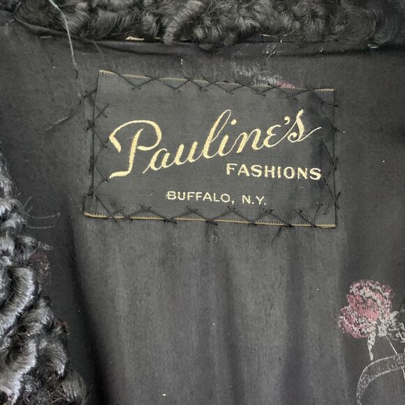 Vintage Persian lamb fur swing coat mink collar Pauline's Fashions Buffalo - Picture 3 of 8